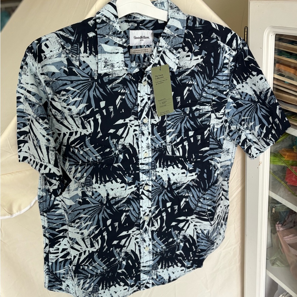 Goodfellow & Co Navy and White Tropical Shirt NWT